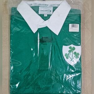 NWT Vintage 90's Lansdowne Collection Ireland Long Sleeve Collared Rugby Shirt!